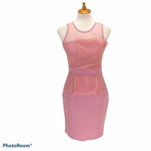 Zara sleeveless sheer overlay dress lilac pink XS